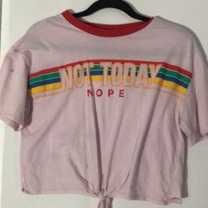 pink cute cropped shirt